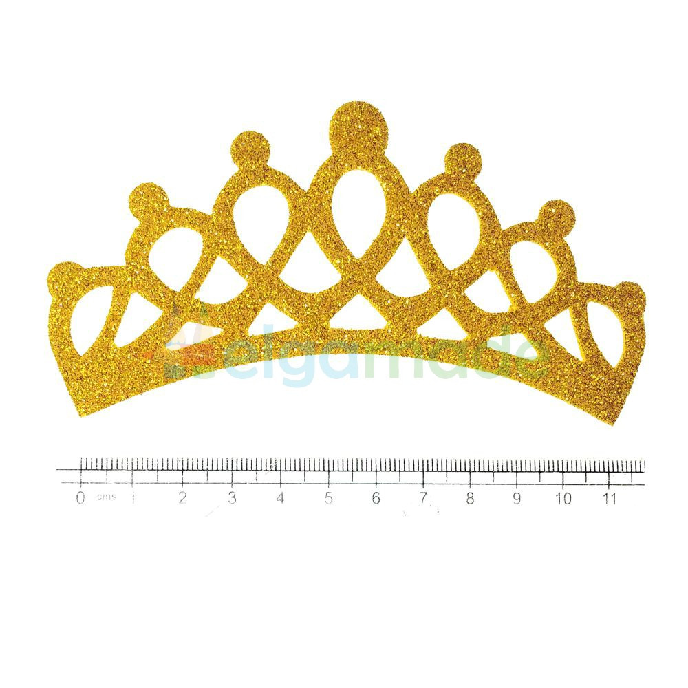 Аплікація з фоамирана з блискітками КОРОНА ЗОЛОТА, 12.5х5 см, 1 шт