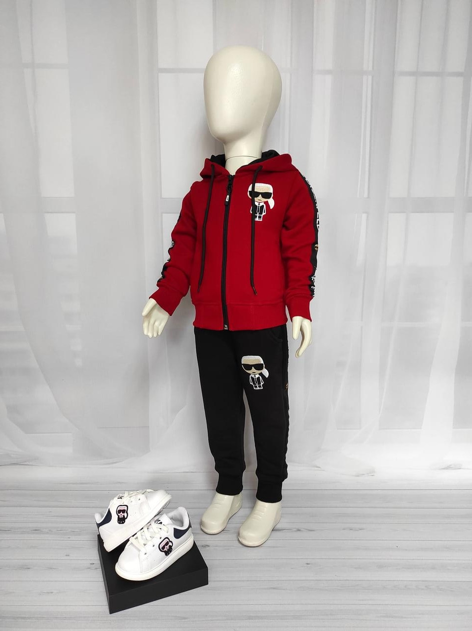 Детский красный спортивный костюм на флисе Karl Lagerfeld