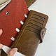 Чоловічий вертикальний гаманець клатч Baellery коричневий портмоне екошкіра, фото 9