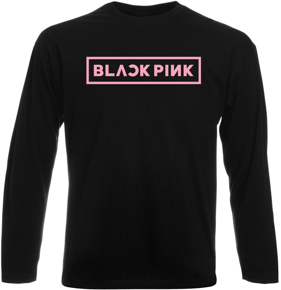 Футболка з довгим рукавом BLACKPINK - Logo (чорна)