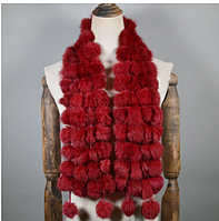 Жіночий шарф із кролика вишневий