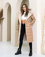 Куртка євро зима двостороння з капюшоном арт. 1007 бежевий + кави