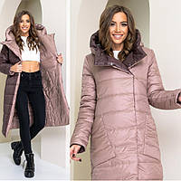 Куртка єврозима двостороння з капюшоном арт. 1007 Кава + Шоколад