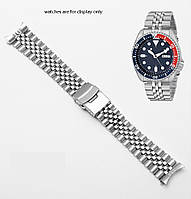 Браслет для часов Seiko SKX007 / 009 / 173 / 175 / SRPD63K1 из нержавеющей стали 22 мм, крепление полумесяц