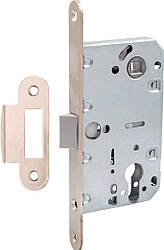 Замок врізний для міжкімнатних дверей під циліндр безшумний PZ Comit матовий нікель