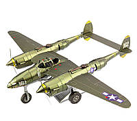 Металлическая сборная 3D модель Истребитель Lockheed P-38 Lightning, Metal Earth (ICX143)