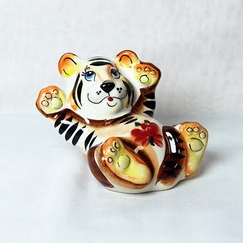 Фігурка Гжель Мишеня на Сирі, кольорове / Фігурка Гжель Мишеня на Сирі, кольорове 7x10x8 см, фото 1