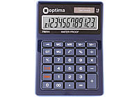 Калькулятор настільний Optima, 12 розрядів, водонепроникний, розмір 171*120*36 мм