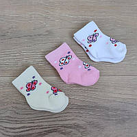 Носочки для новорожденных "бабочка" (махровые)