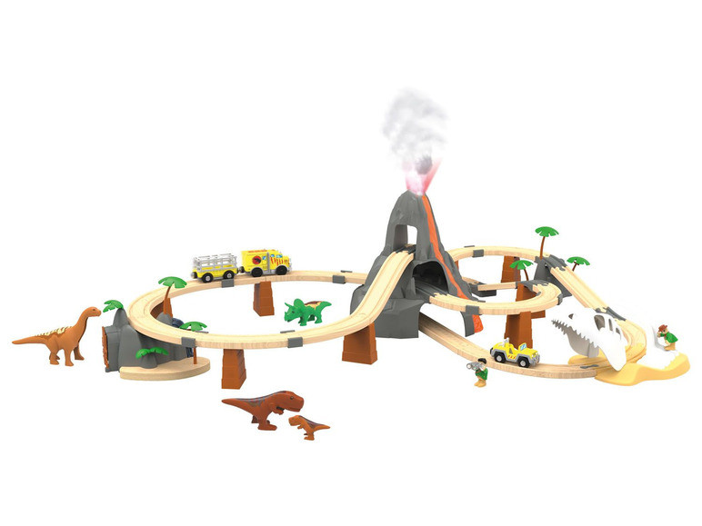 Деревянная железная дорога Playtive Dinosaur Park 65 эл. Германия