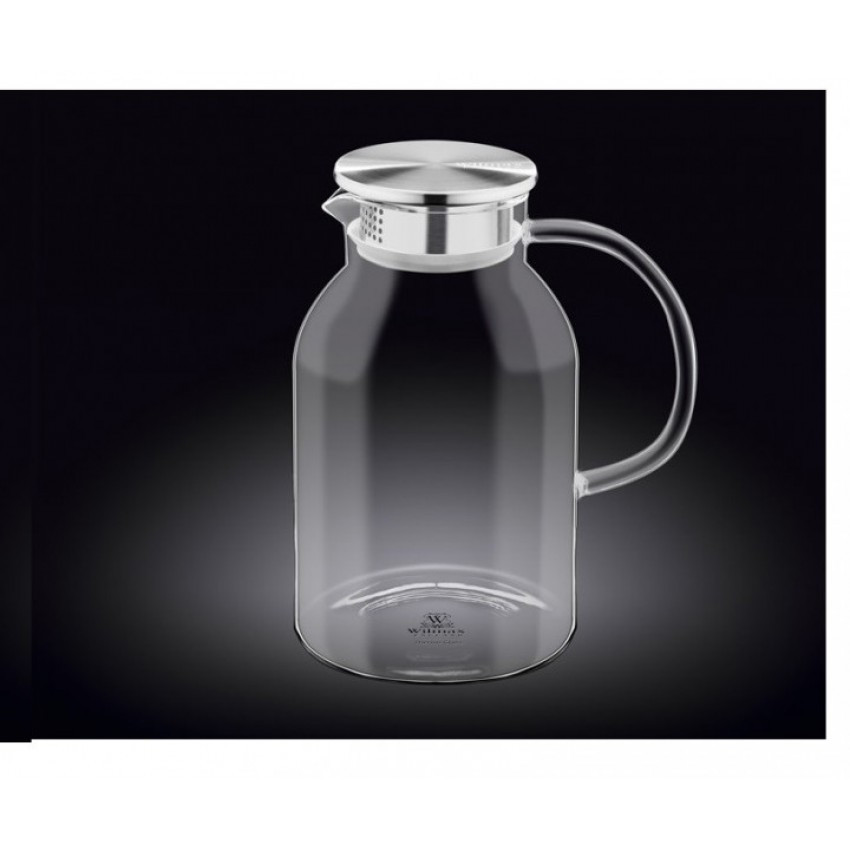 Глек скляний 2,1 л з кришкою Wilmax WL-888214/A, фото 1