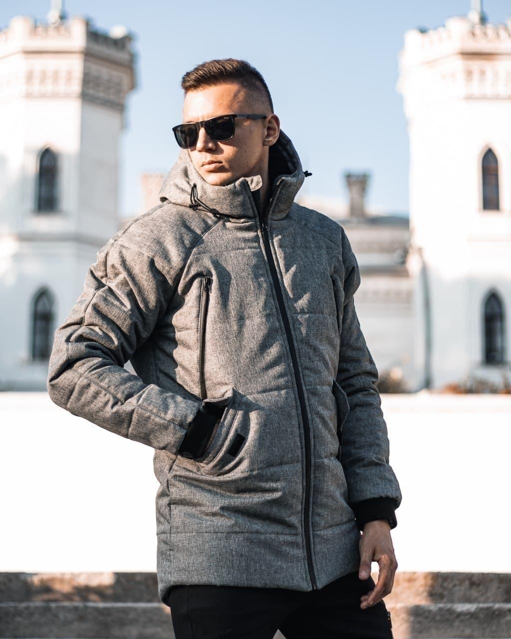 Дуже тепла куртка сіра зимова чоловіча Stark | Парка зимова чоловіча до - 30 С, фото 1