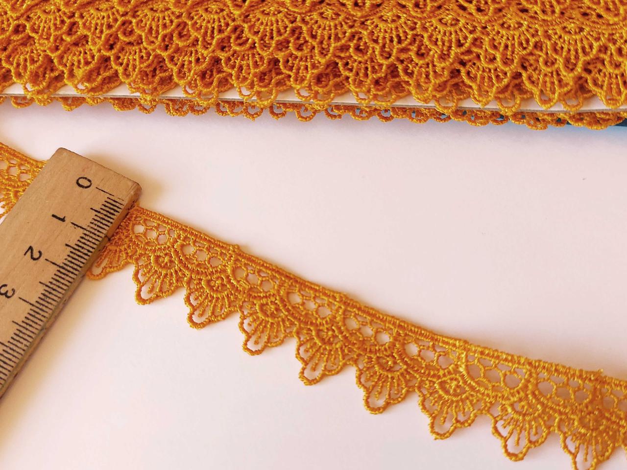 Мереживо кружево макраме на метраж бежево оранживе 2 см.Пакістан Ціна за 1 метр
