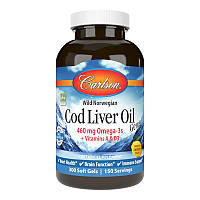 Жирные кислоты Carlson Labs Cod Liver Oil Gems, 300 капсул