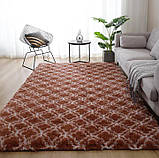 Пухнастий килимок Травка 200*240 чорний із візерунком, фото 2