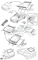 OPEL ZAFIRA A 6283ASMVB верх молдинг лобового скла