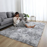 Пушистий килим Травка Люкс 200*240 білий з орнаментом, фото 8