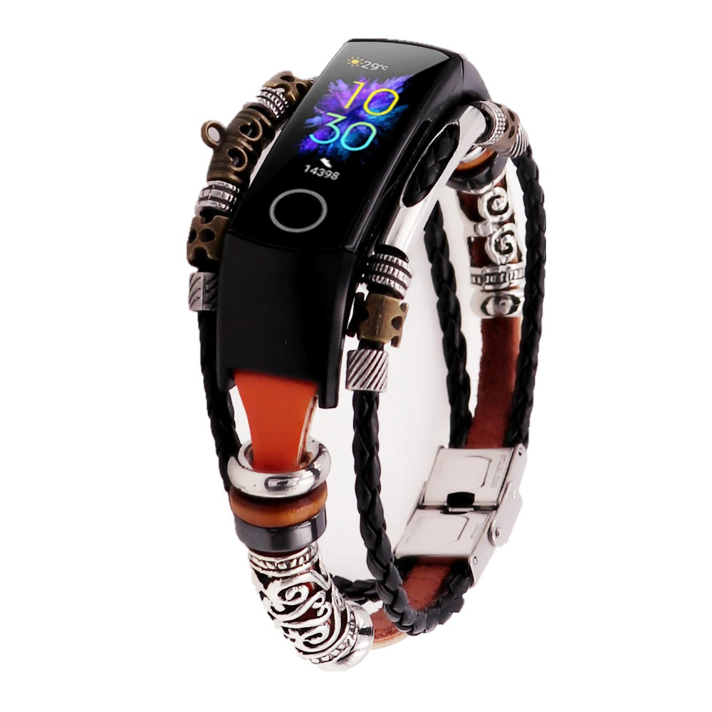 Ремінець вінтажний для фітнес-браслета Honor Band 5 і 4 Type A Black-brown