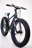 Велосипед фетбайк гірський підлітковий S800 HAMMER ЕКСТРИМ 26 дюймів, чорно-синій