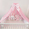 Балдахін з шифону для дитячого ліжка з бантом (Балдахін для ліжечка рожевий), фото 2