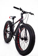 Велосипед фетбайк горный подростковый S800 HAMMER ЭКСТРИМ 26 дюймов, черно-красный