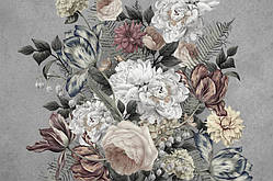 Фотошлях Chameleon Вінтажні квіти на сірому 100х100 см