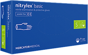 Рукавички нітрилові Nitrylex Basic без пудри 100шт S
