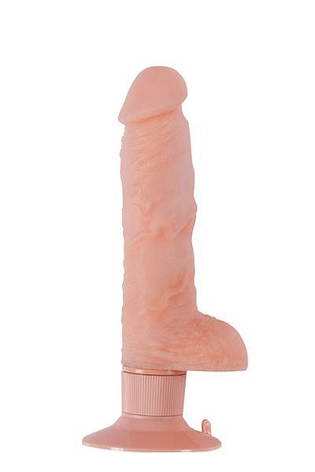 Вібромасажер на присоску REALSTUFF 7INCH VIBRATOR, FLESH, фото 2