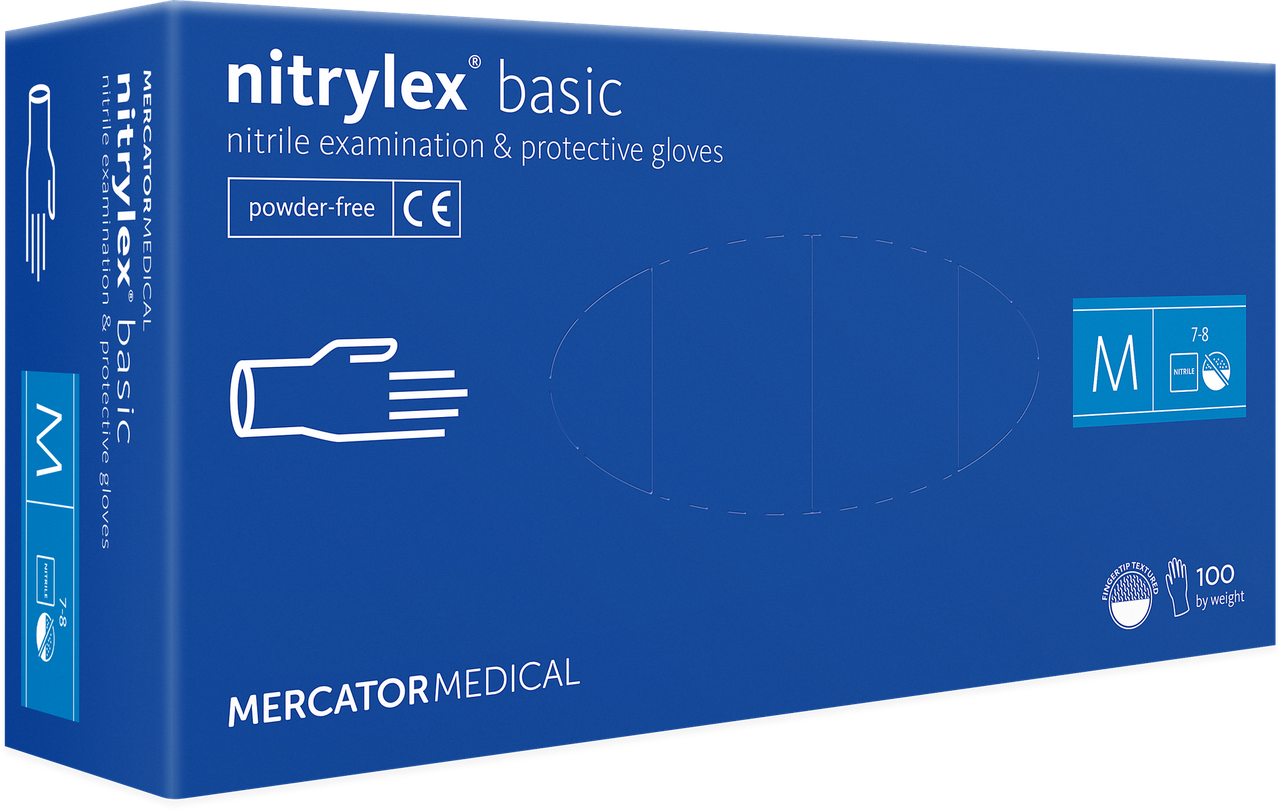 Рукавички нітрилові Nitrylex Basic без пудри 100шт M