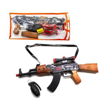 Автомат іграшковий тріскачка "AK-47" з гранатою