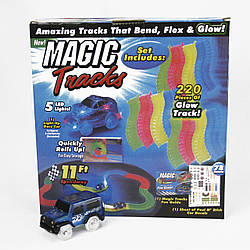 Дитяча світиться іграшкова залізниця MAGIC TRACKS 220 деталей