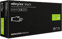 Перчатки нитриловые Nitrylex черного цвета 100шт S