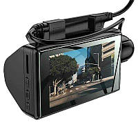 Відео-реєстратор - 5Мп камера - 2 камери,режим паркування,система ADAS1280х720 - 120° - Hoco DI07