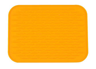 Силіконовий килимок для сушіння посуду 22Х16 см, оранжевий