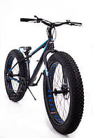 Велосипед фетбайк горный подростковый S800 HAMMER ЭКСТРИМ 24 дюйма, черно-синий