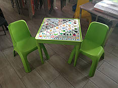 Комплект пластикових дитячих меблів "Абетка": стіл + 2 стільці