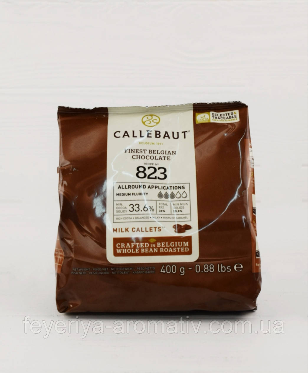 Шоколад Callebaut молочный каллеты 33,6% 400г - фото 4 - id-p1504389843