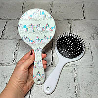 Гребінець дитячий масажний для волосся дівчинки Єдиноріг Жовтий 21,5х10 см (ST-150-4)