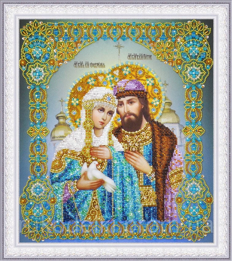 Набір для вишивання бісером Картини Бісером Ікона Святі Петро і Февронія Р-406