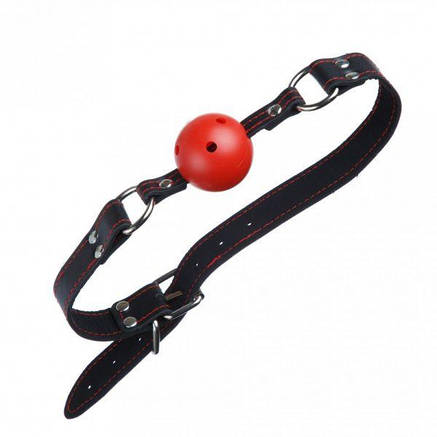 F61407 Кляп Loveshop BREATHABLE BALL GAG BLACK/RED, фото 2