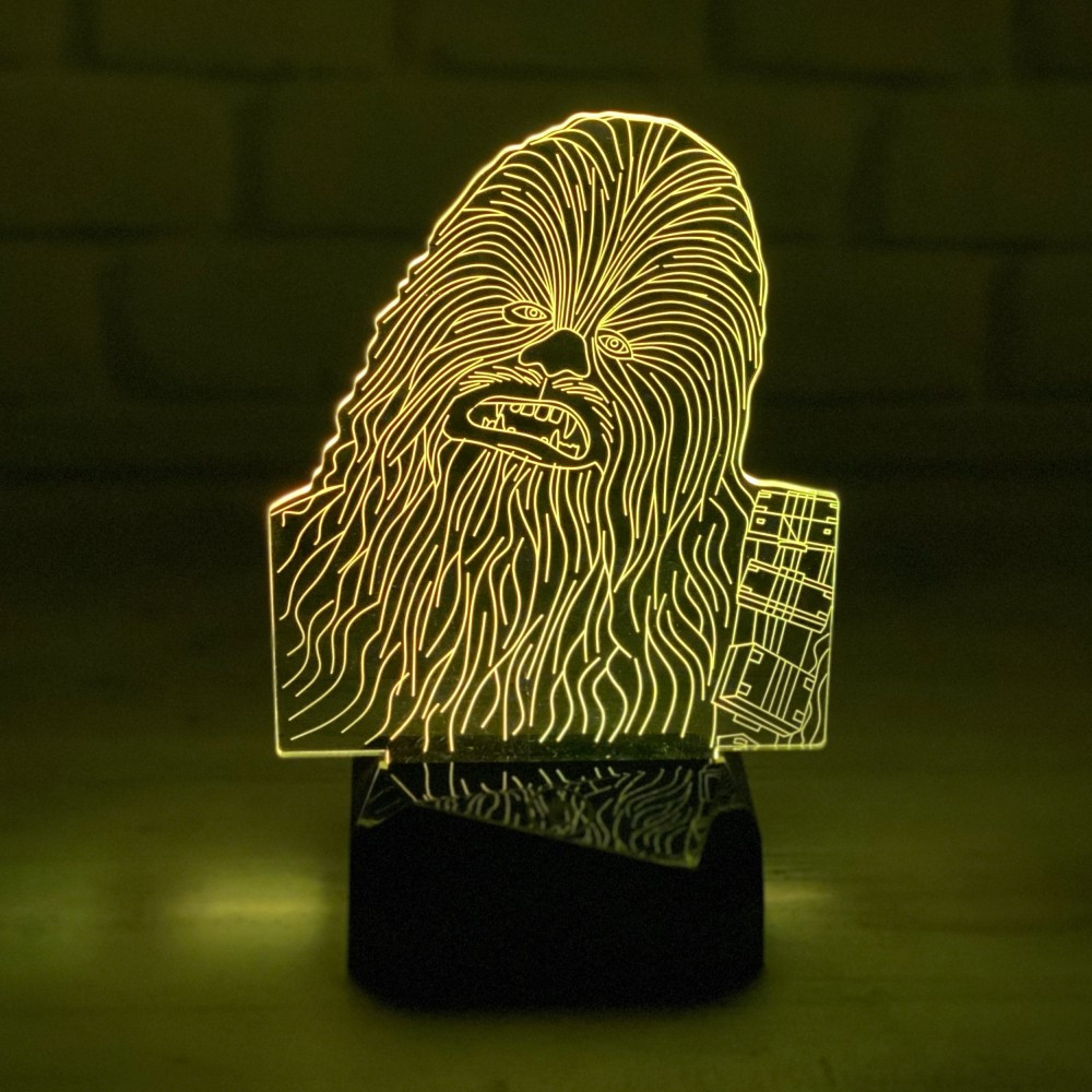 3D світильник з пультом і акумулятором 3D Lamp Чубакка (LP-33950)