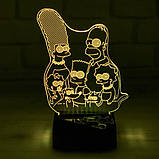 3D світильник з пультом і акумулятором 3D Lamp Симпсони (LP-33915), фото 3
