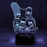 3D світильник з пультом і акумулятором 3D Lamp Симпсони (LP-33915), фото 5