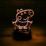 3D-світильник з пультом і акумулятором 3D Lamp Свинка Пеппа (LP-33901), фото 10