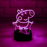 3D-світильник з пультом і акумулятором 3D Lamp Свинка Пеппа (LP-33901), фото 11