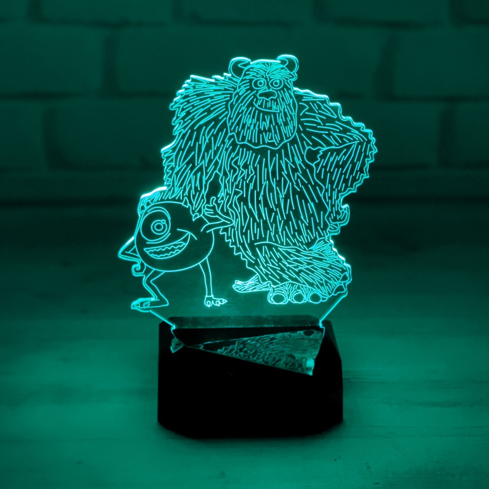 3D світильник з пультом і акумулятором 3D Lamp Корпорація Монстрів (LP-33879)