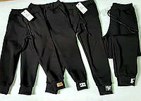 Утепленные спортивные штаны для девочки на флисе черные, Family, размеры 122, 128