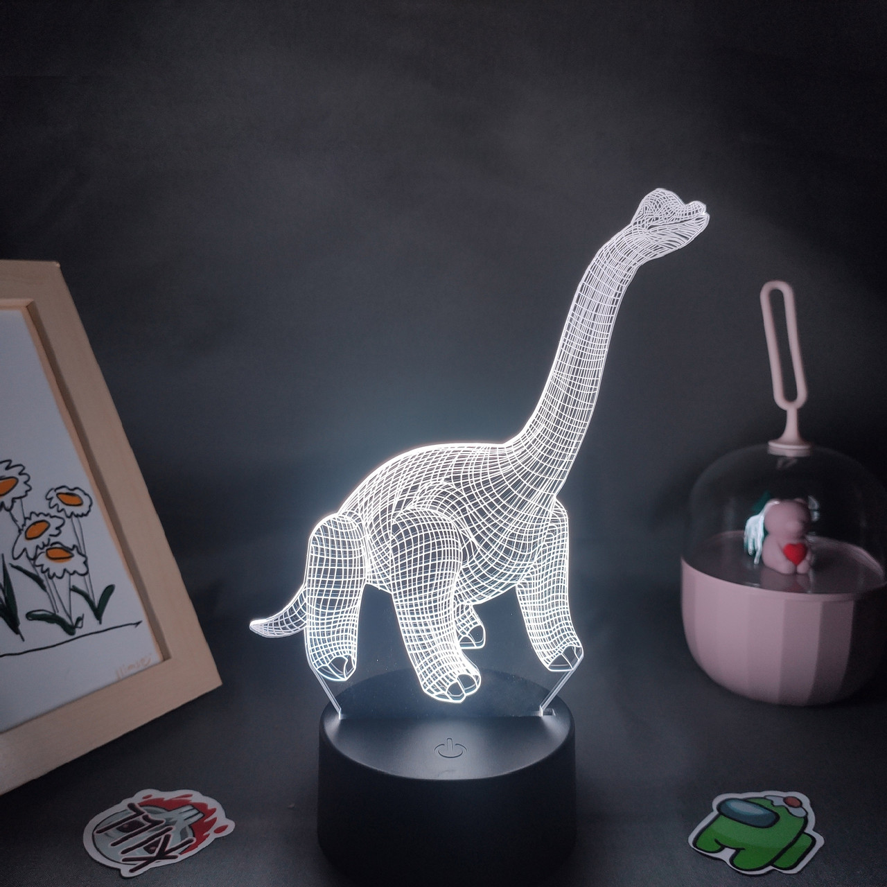 3D світильник з пультом і акумулятором 3D Lamp Динозавр Брахіозавр (LP-33736)