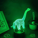 3D світильник з пультом і акумулятором 3D Lamp Динозавр Брахіозавр (LP-33736), фото 3