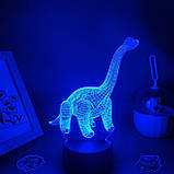 3D світильник з пультом і акумулятором 3D Lamp Динозавр Брахіозавр (LP-33736), фото 5